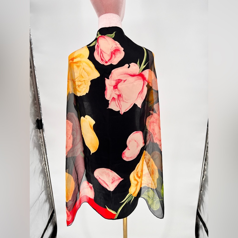 EUC Christian Fischbacher Floral Scarf - Picture 6 of 8